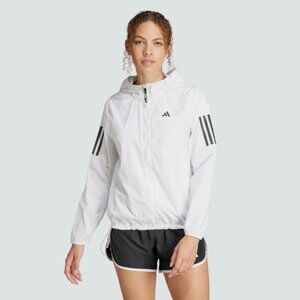 adidas Own The Run Hooded Womens Running Jacket WINDRDY Windbreaker Ladies White
